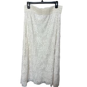 Cato White Lace Maxi Skirt Large